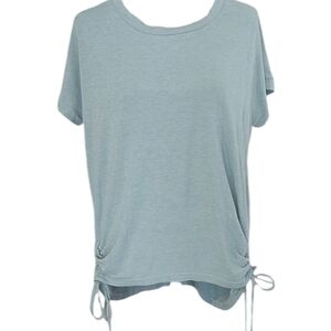 Jodifl Teal Side tie Short Sleeve Top Small Oversized Shirt